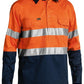 Bisley 2 Tone Hi Vis Cool Lightweight Closed Front Shirt 3M Reflective Tape - Long Sleeve-(BSC6896)