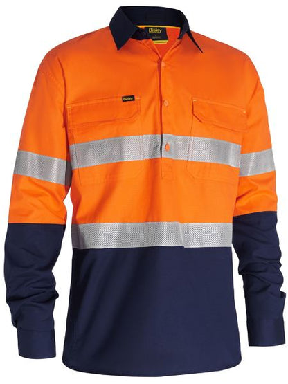 Bisley X Airflow™ Closed Front Taped Hi Vis Ripstop Shirt (BSC6415T)