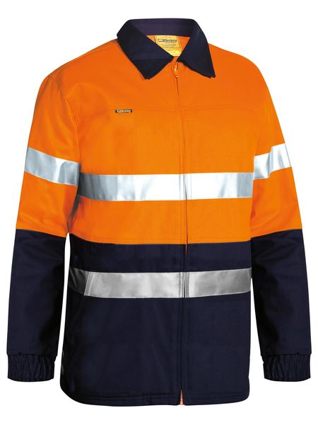 Bisley 2 Tone Hi Vis Drill Jacket 3m Reflective Tape-(BK6710T)