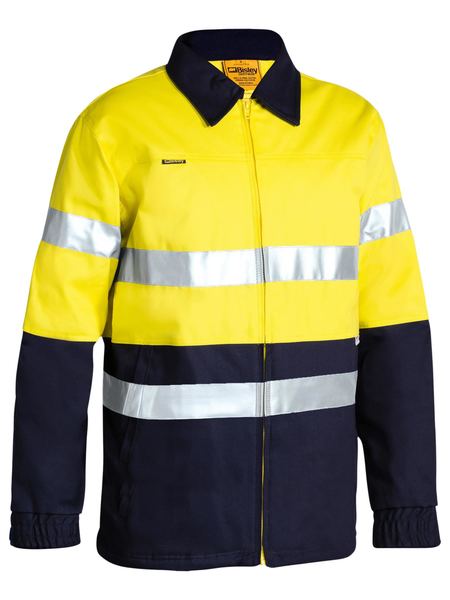Bisley 2 Tone Hi Vis Drill Jacket 3m Reflective Tape-(BK6710T)
