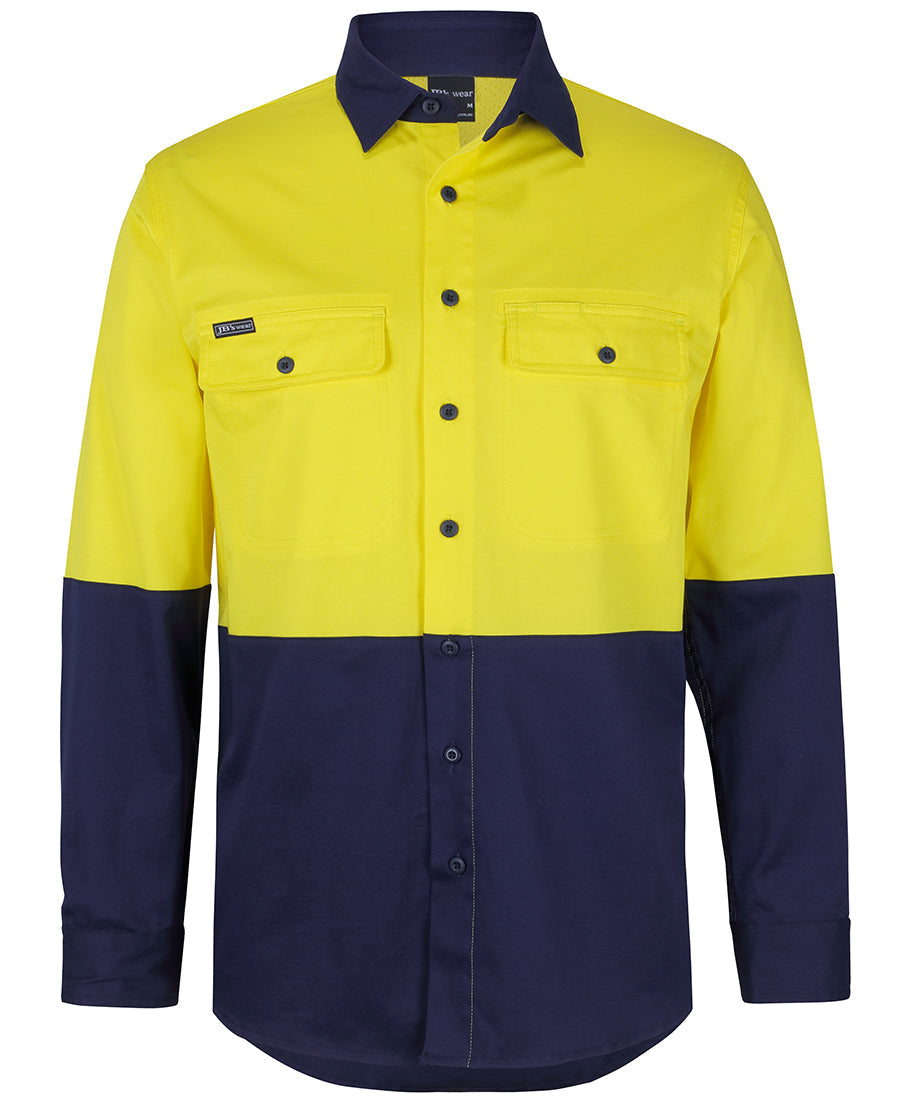 JB'S Hi Vis L/S Stretch Work Shirt 