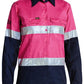 Bisley 2 Tone Hi Vis Cool Lightweight Gusset Cuff Shirt 3m Reflective Tape - Ladies Long Sleeve-(BL6896)