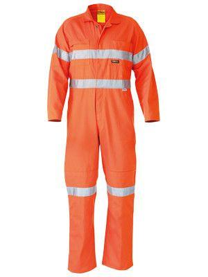 Bisley Hi Vis Lightweight Coveralls 3m Old Reflective Tape-(BC6718TW)