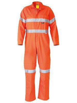 Bisley Hi Vis Lightweight Coveralls 3m Old Reflective Tape-(BC6718TW)