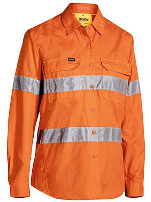 Bisley Womens 3m Taped Hi Vis X Airflow™ Ripstop Shirt-(BL6416T)