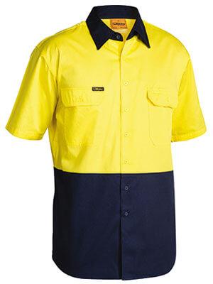 Bisley 2 Tone Cool Lightweight Drill Shirt - Short Sleeve-(BS1895)