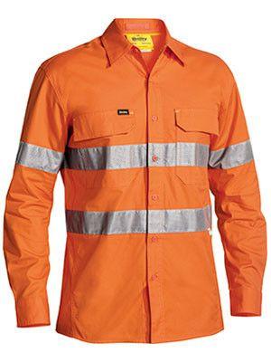 Bisley 3m Taped Hi Vis X Airflow™ Ripstop Shirt - Long Sleeve-(BS6416T)