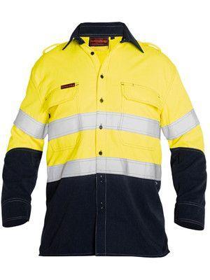 Bisley Tencate Tecasafe® Plus Taped 2 Tone Hi Vis Fr Vented Long Sleeve Shirt-(BS8082T)