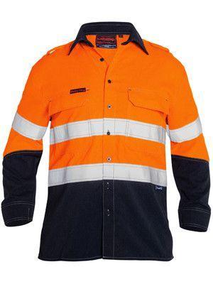 Bisley Tencate Tecasafe® Plus Taped 2 Tone Hi Vis Fr Vented Long Sleeve Shirt-(BS8082T)
