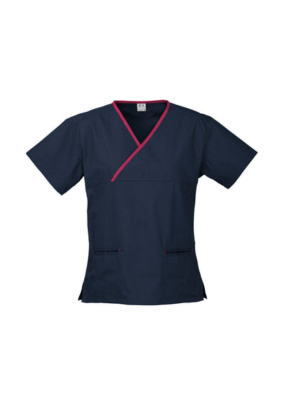 Biz Collection Womens Contrast Scrub Top (H10722)