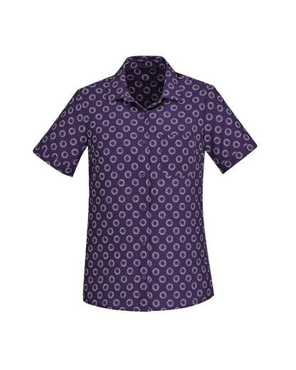 Biz Care Womens Florence Daisy Print Short Sleeve Shirt(CS948LS)