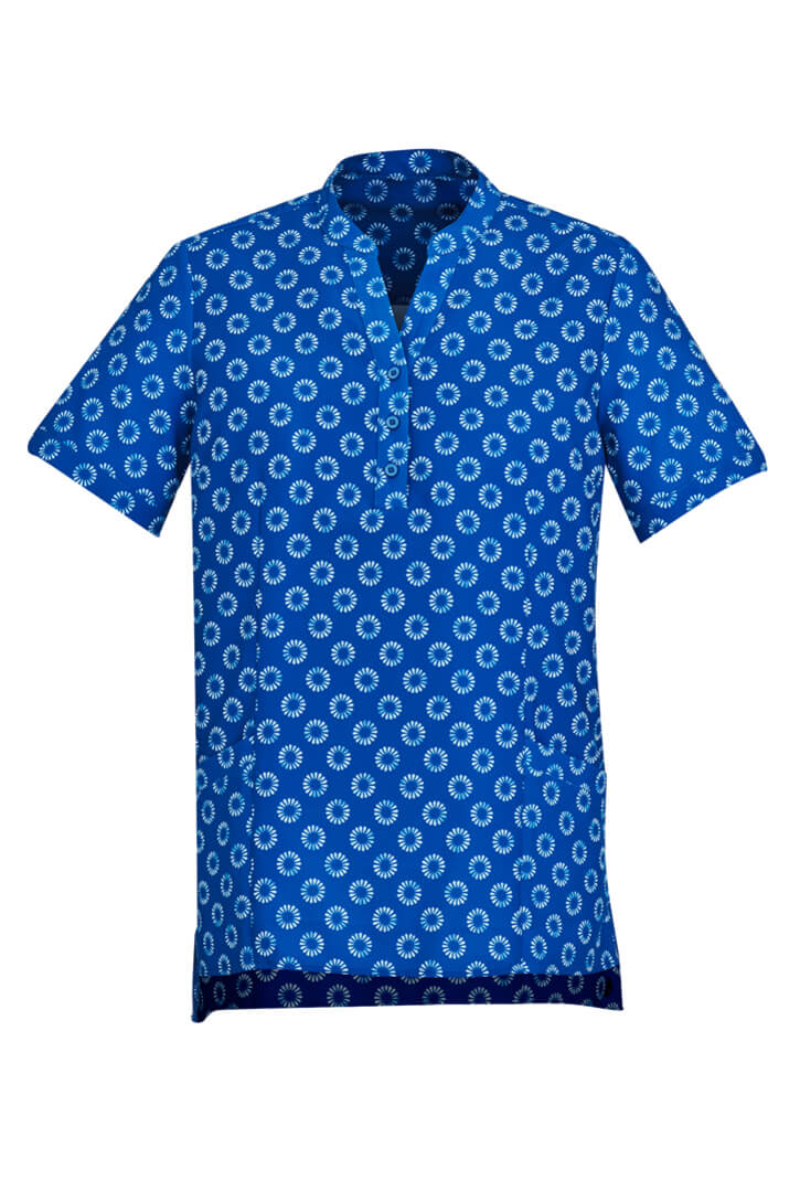 Biz Care Womens Florence Daisy Print Tunic (CS950LS)-ElectricBlue