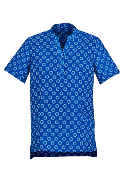 Biz Care Womens Florence Daisy Print Tunic (CS950LS)-ElectricBlue