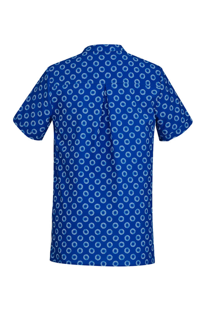 Biz Care Womens Florence Daisy Print Tunic (CS950LS)-ElectricBlue