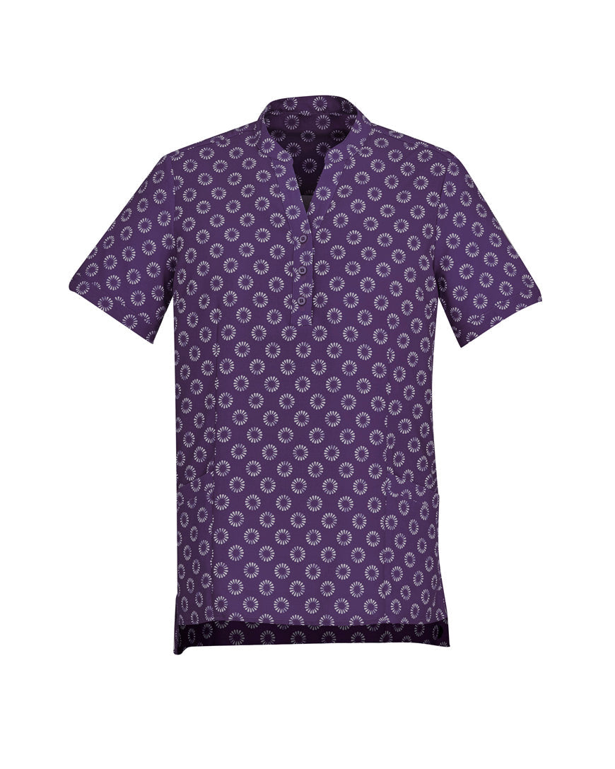 Biz Care Womens Florence Daisy Print Tunic (CS950LS)-Purple