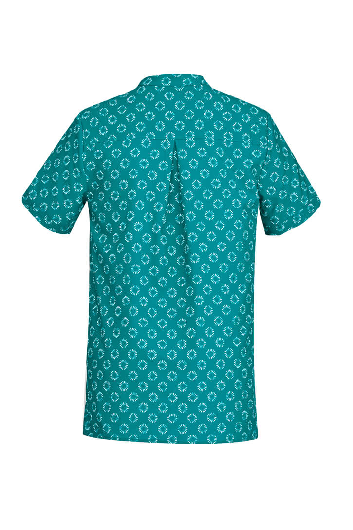 Biz Care Womens Florence Daisy Print Tunic (CS950LS)-Teal