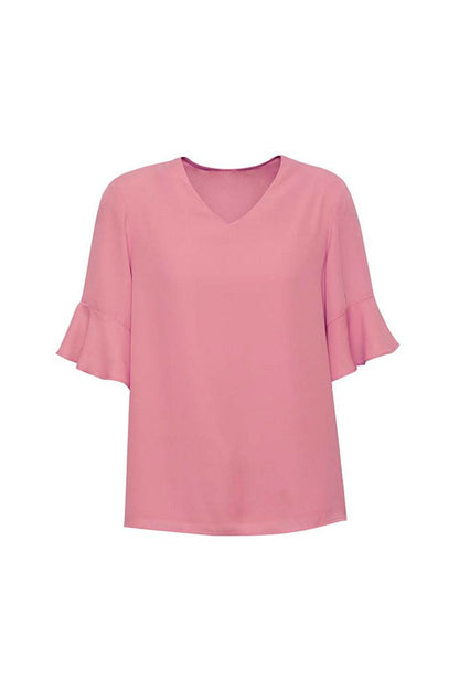 Biz Corporate Womens Aria Fluted Sleeve Blouse (RB966LS)