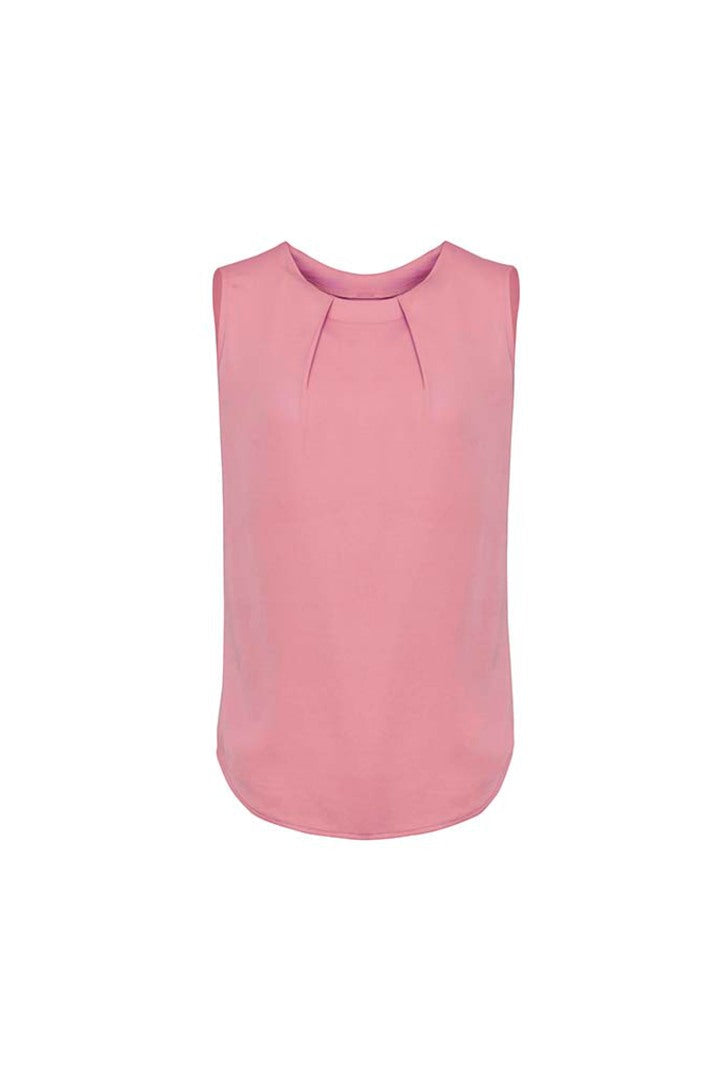 Biz Corporate Womens Estelle Sleeveless Pleat Detail Blouse(RB973LN)