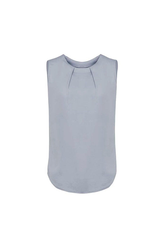 Biz Corporate Womens Estelle Sleeveless Pleat Detail Blouse(RB973LN)