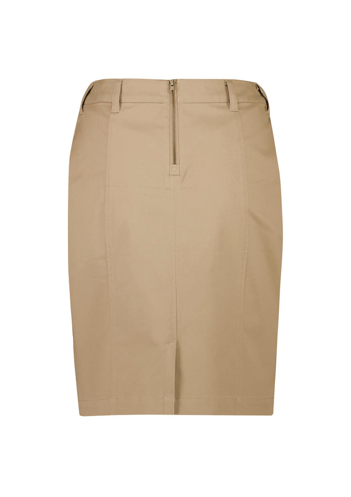 Biz Corporate Womens Mid Waist Stretch Chino Skirt (RGS264L)