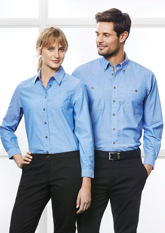 Biz Collection Mens Chambray L/S Shirt(SH112)