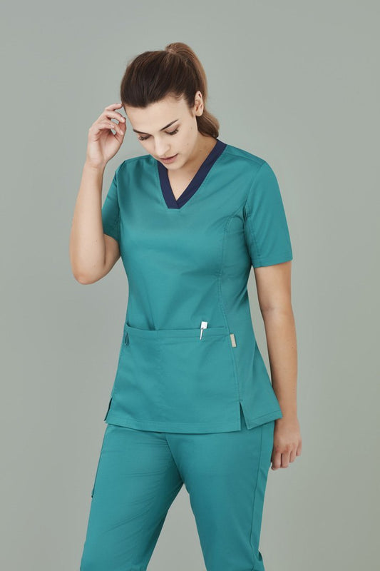 Biz Care Womens Riley V-neck Scrub Top (CST043LS)