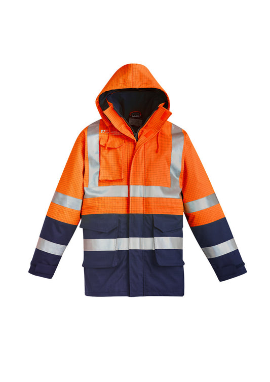 Syzmik Mens Orange Flame Arc Rated Antistatic Waterproof Jacket(ZJ900)