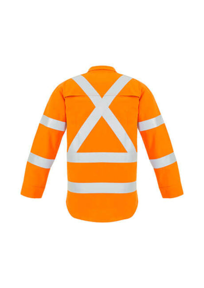 Syzmik Mens Red Flame Hi Vis X Back Shirt (ZW137)