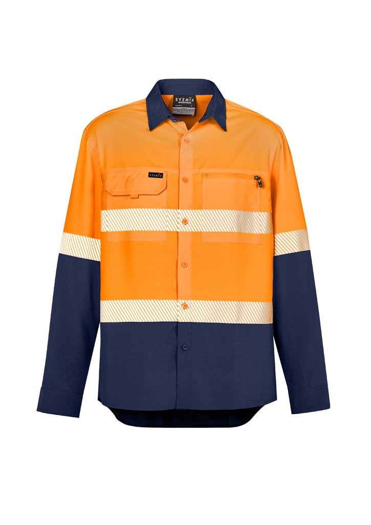 Syzmik Mens Hi Vis Outdoor Segmented Tape L/S Shirt (ZW470)