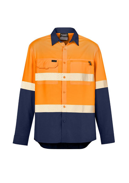 Syzmik Mens Hi Vis Outdoor Segmented Tape L/S Shirt (ZW470)