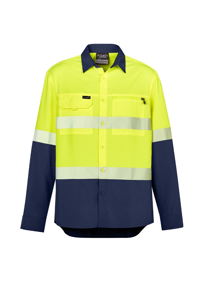 Syzmik Mens Hi Vis Outdoor Segmented Tape L/S Shirt (ZW470)