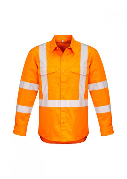 Syzmik Mens Hi Vis X Back Taped L/S Shirt (ZW690)