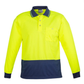 Syzmik-Syzmik Unisex Day Only Basic Polo - Long Sleeve-Yellow/Navy / XXS-Uniform Wholesalers - 3