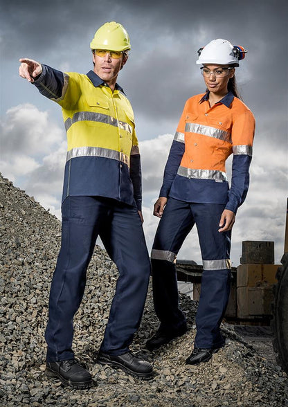 Syzmik Hi Vis Spliced Industrial Shirt - Hoop Taped (ZWL123)